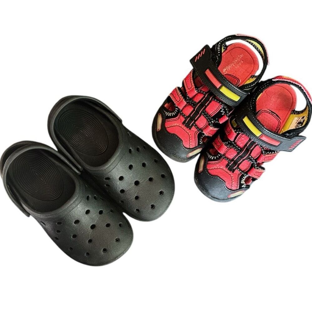 Kids Black and Red Shoes Set